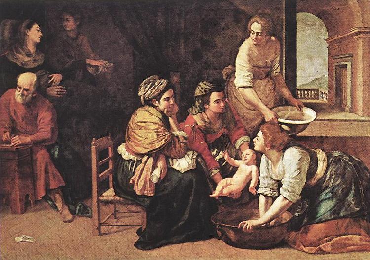 GENTILESCHI, Artemisia Birth of St John the Baptist dfg Sweden oil painting art